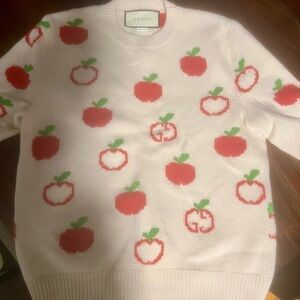 Gucci Apple Printed Crew Neck Sweater